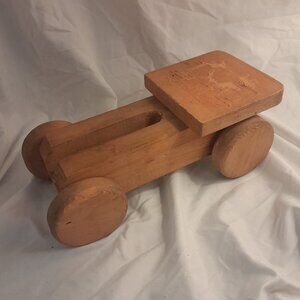 Vintage Handmade Wooden Rolling Car Base Primitive Folk Art Restoration Piece